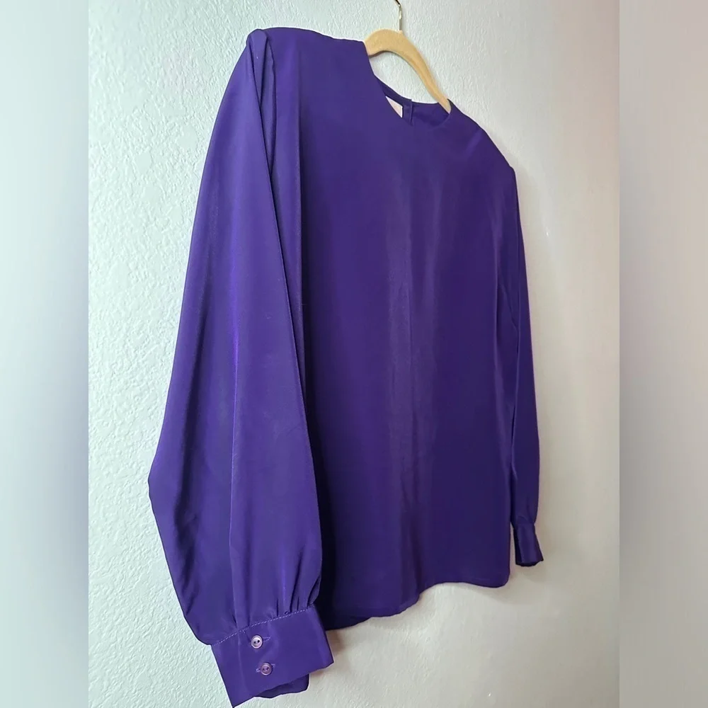 Vintage Sophisticates By Pendleton Purple Blouse Women’s Size 16 - Picture 4 of 10